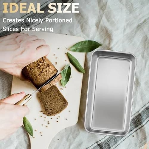 TeamFar Stainless Steel Loaf Pan 23cm x 13cm (9.25" x 5") | Healthy Non-Toxic Baking for Bread & Cakes thumbnail 6