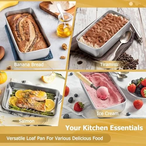TeamFar Stainless Steel Loaf Pan 23cm x 13cm (9.25" x 5") | Healthy Non-Toxic Baking for Bread & Cakes thumbnail 7