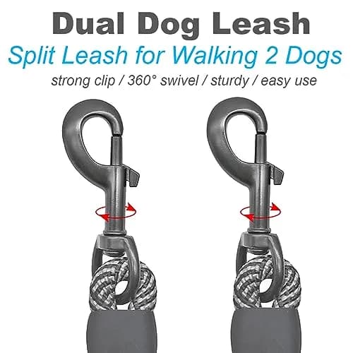Mycicy Double Dog Leash Coupler 1/3" (0.84cm) x 33" (83.82cm) | Tangle-Free Dual Dog Lead Splitter for Small-Medium Dogs thumbnail 4