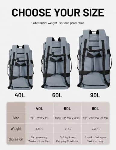 MIER Water Resistant Heavy Duty Duffel Bag 40L | Versatile Sports & Travel Companion thumbnail 5
