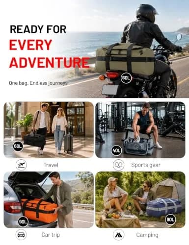 MIER Water Resistant Heavy Duty Duffel Bag 40L | Versatile Sports & Travel Companion thumbnail 6