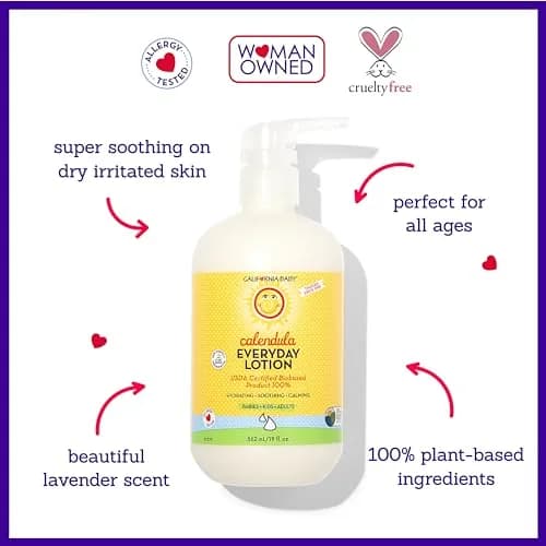 California Baby Calendula Lotion | 19 oz (562 ml) | USDA Certified 100% Plant-Based Moisturizer for Sensitive Skin thumbnail 3