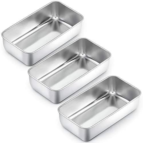 TeamFar Stainless Steel Loaf Pan Set of 3, 9.25 x 5 Inch (23.5 x 12.7 cm) | Healthy Baking for Bread & Meatloaf thumbnail 1