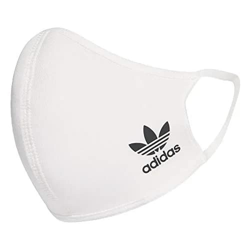 adidas Originals Standard Face Covers 3-Pack, White/Black, Medium/Large | Breathable Polyester Blend for Daily Use thumbnail 1