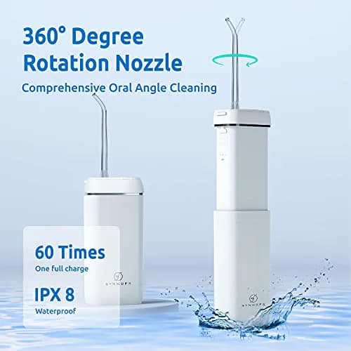SYNHOPE White Cordless Portable Water Flosser 140ml (4.7 fl oz) | Deep Clean & Gum Health thumbnail 6