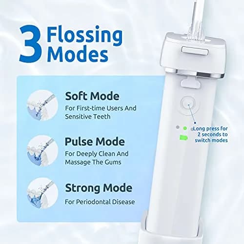 SYNHOPE White Cordless Portable Water Flosser 140ml (4.7 fl oz) | Deep Clean & Gum Health thumbnail 3