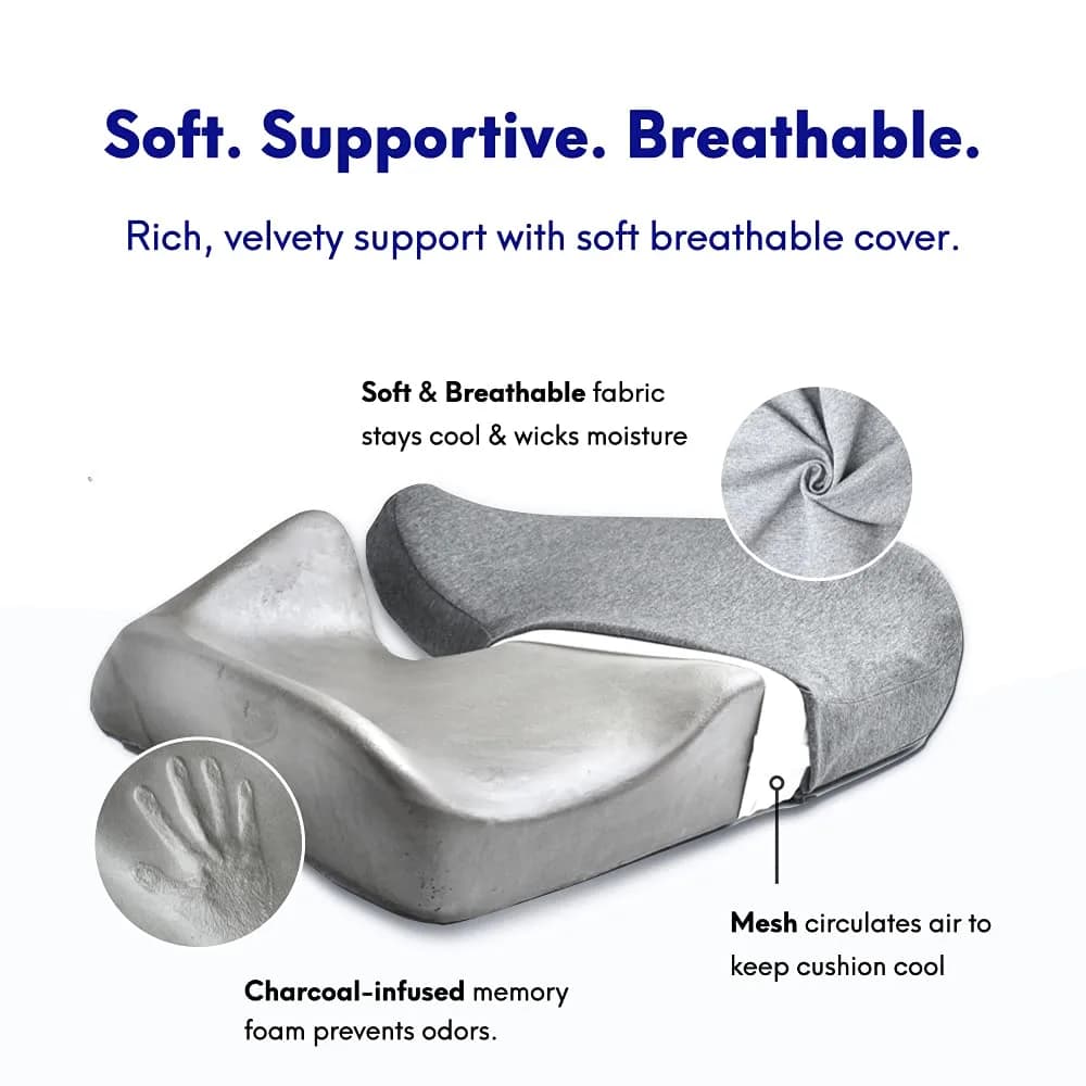 Cushion Lab Patented Pressure Relief Seat Cushion Black | Ergonomically Contoured for Tailbone & Hip Pain Relief - view 5