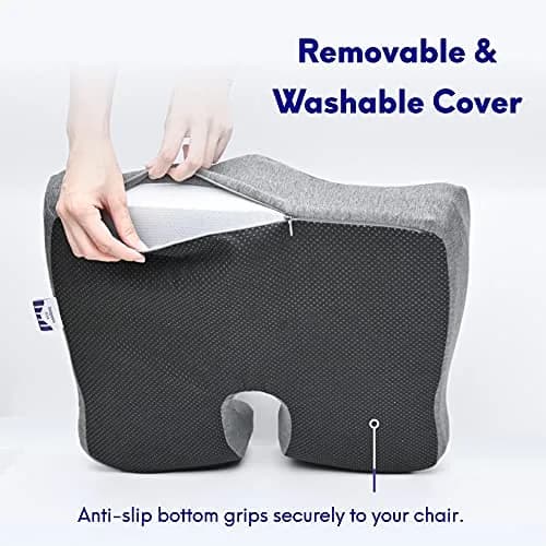 Cushion Lab Patented Pressure Relief Seat Cushion Black | Ergonomically Contoured for Tailbone & Hip Pain Relief thumbnail 6