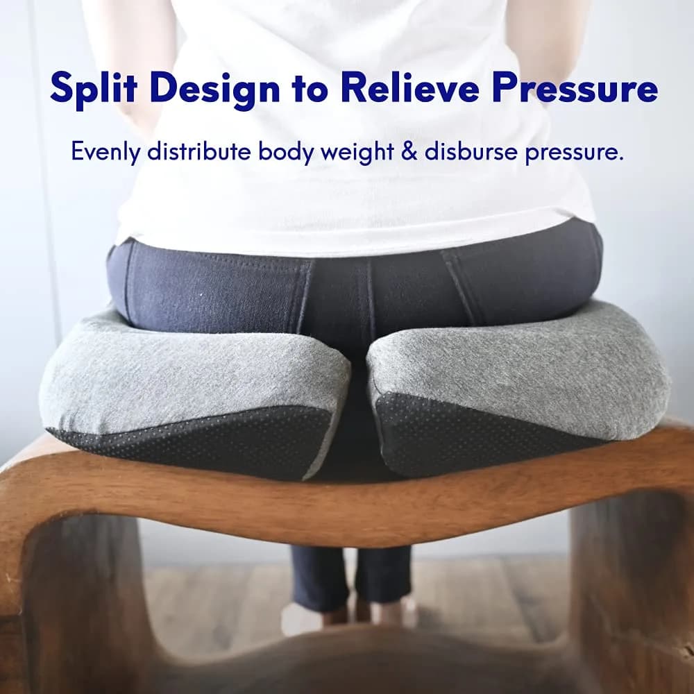 Cushion Lab Patented Pressure Relief Seat Cushion Black | Ergonomically Contoured for Tailbone & Hip Pain Relief - view 4