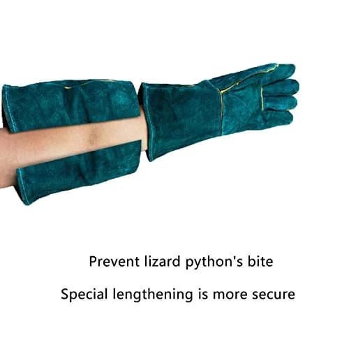 PeSandy Animal Handling Gloves 60cm (23.6 inch) Green | Bite & Scratch Resistant Cowhide thumbnail 5