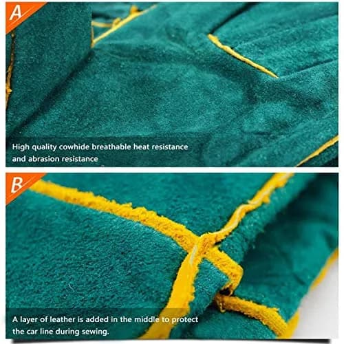 PeSandy Animal Handling Gloves 60cm (23.6 inch) Green | Bite & Scratch Resistant Cowhide thumbnail 6