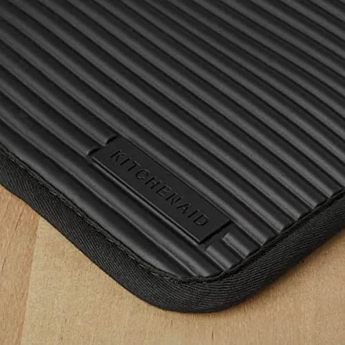 KitchenAid Ribbed Soft Silicone Pot Holder 2-Pack Set, Matte Black, 18cm x 23cm (7"x9") | Heat Resistant Up to 500°F thumbnail 2