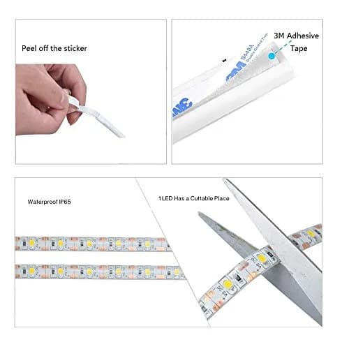 KUCAM Motion Sensor Wardrobe Light 1.5M | PIR Auto on/Off, Battery Powered, 6000K White for Closet & Bedroom thumbnail 6