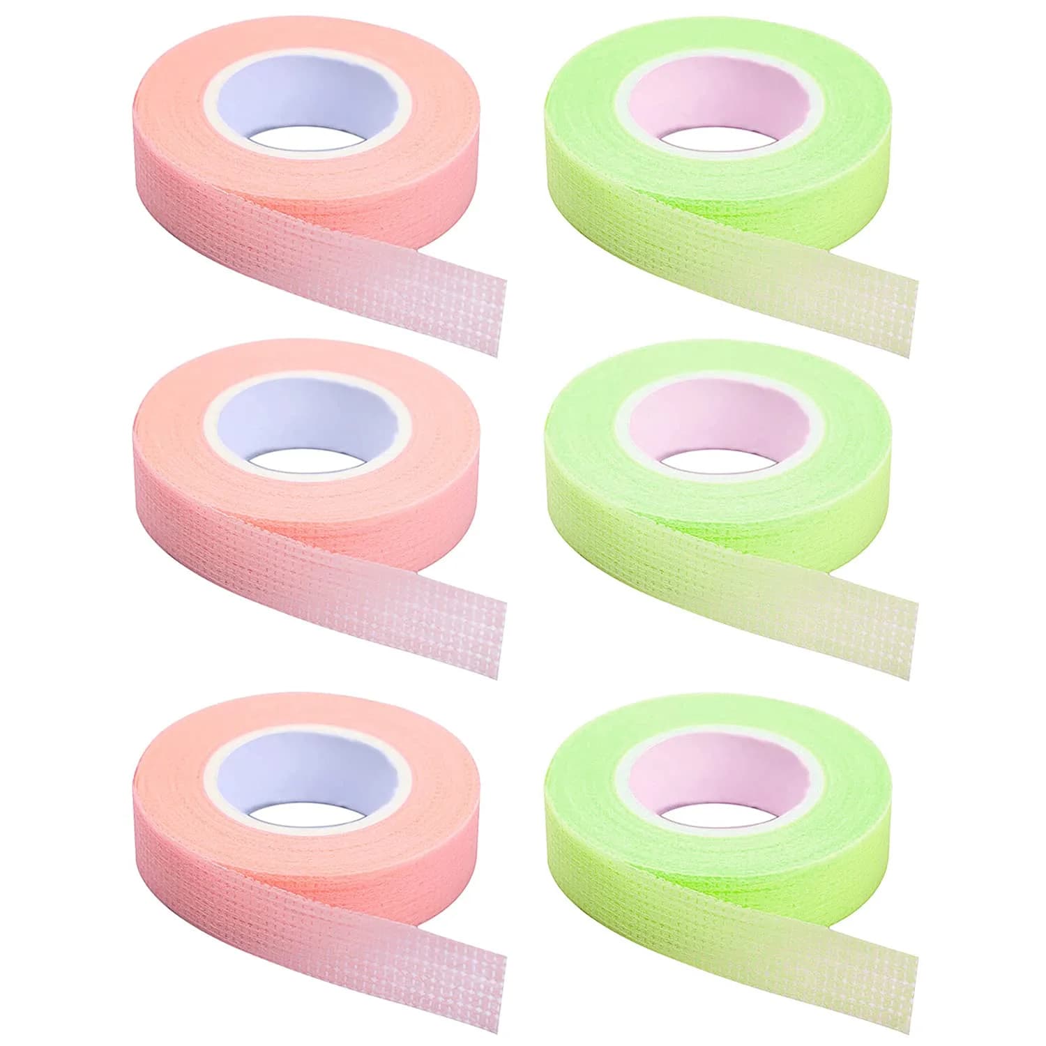 JASSINS 6 Rolls Eyelash Tape,Adhesive Fabric Tape,2 Color | Breathable, Safe & Easy to Tear
