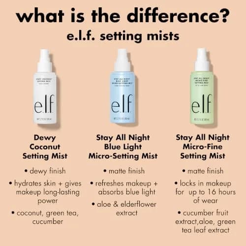 e.l.f. Stay All Night Micro-Fine Setting Mist 2.7 Fl Oz | Hydrating & Refreshing Makeup Spray for 16HR Wear thumbnail 4