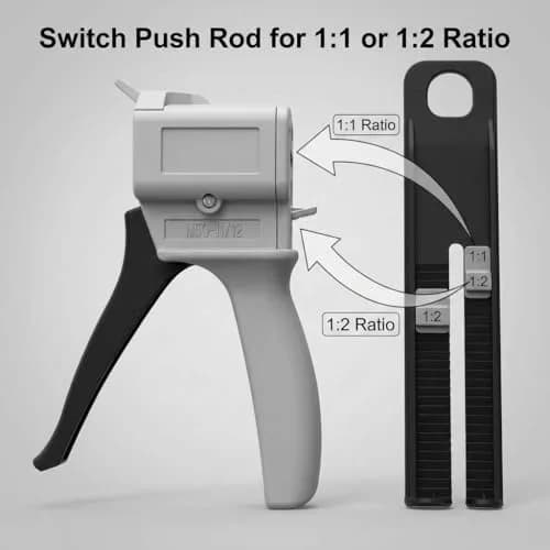 QWORK 50ml Dual Cartridge Dispensing Gun | 1:1 & 1:2 Ratio Epoxy Applicator thumbnail 2