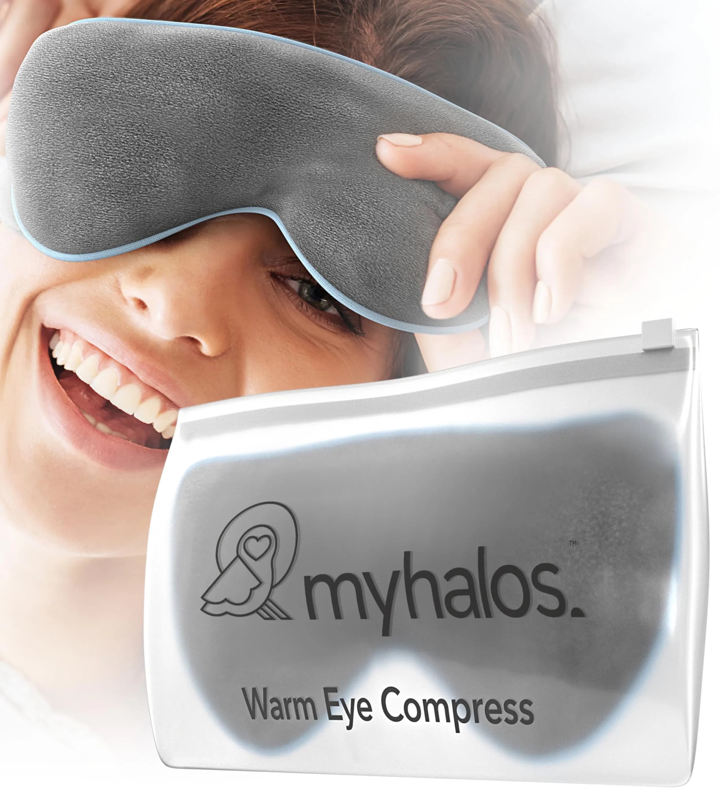 myhalos Heated Eye Mask, Warm Compress for Dry Eyes, Blepharitis & MGD, 1 Count (Gray) - main product image