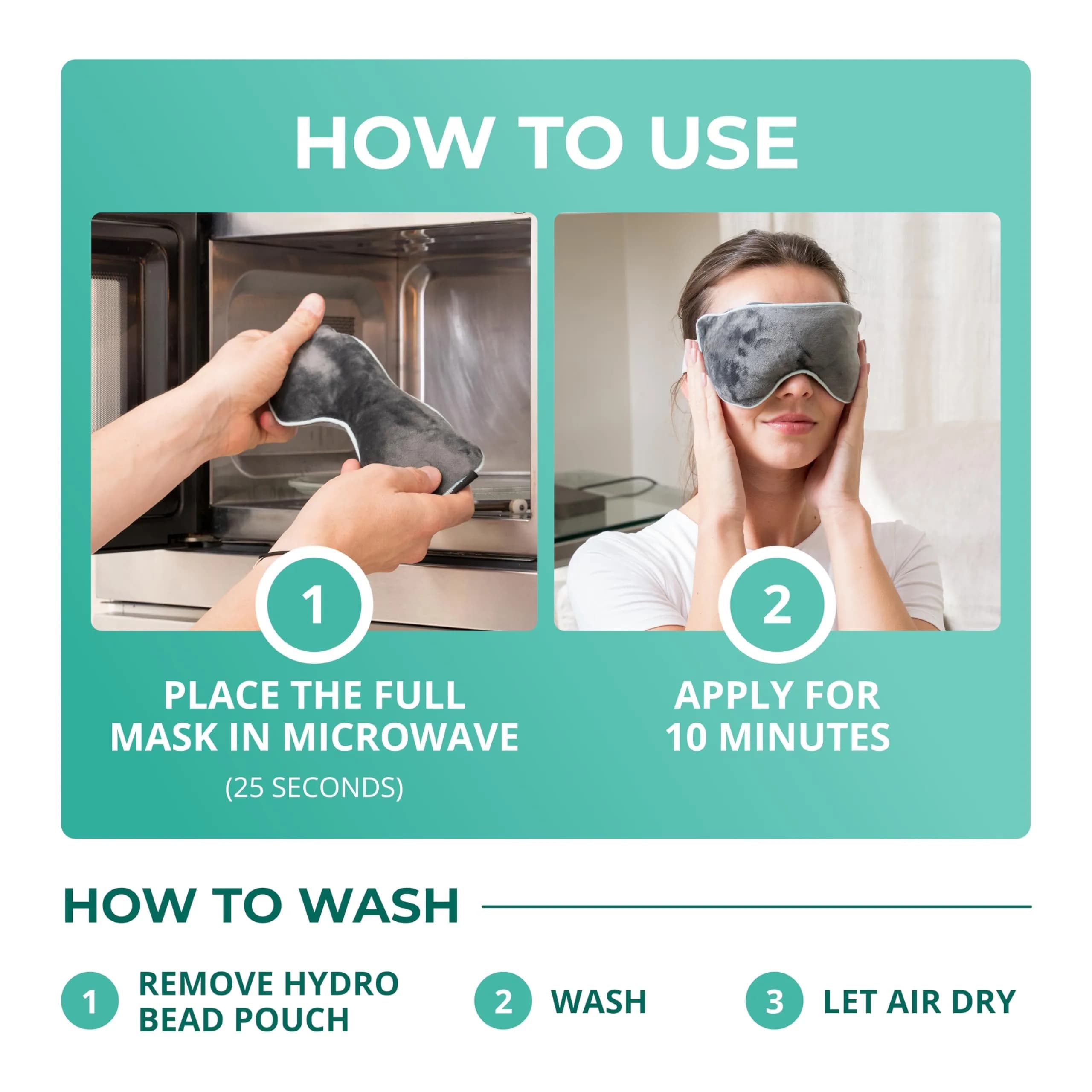 myhalos Heated Eye Mask, Warm Compress for Dry Eyes, Blepharitis & MGD, 1 Count (Gray) - view 7