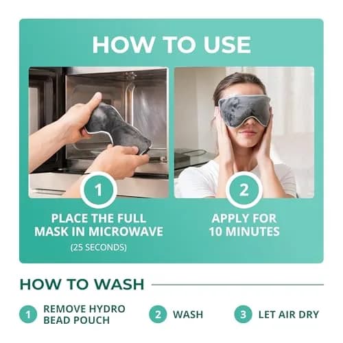 myhalos Heated Eye Mask, Warm Compress for Dry Eyes, Blepharitis & MGD, 1 Count (Gray) thumbnail 7