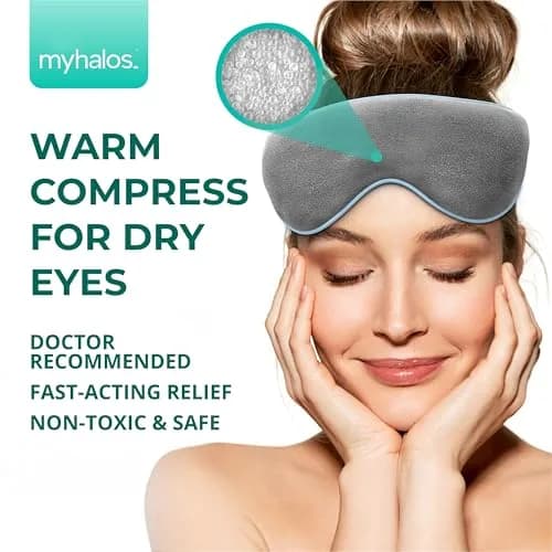 myhalos Heated Eye Mask, Warm Compress for Dry Eyes, Blepharitis & MGD, 1 Count (Gray) thumbnail 2