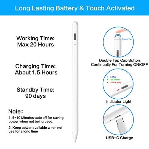 Yottn Stylus Pen for Apple iPad - Palm Rejection, Precise, Long Battery Life | Compatible with 2018-2026 iPad Models thumbnail 6