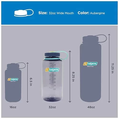 Nalgene 32 oz Wide Mouth Water Bottle, Aubergine | Heavy-Duty, Indestructible & Versatile thumbnail 5