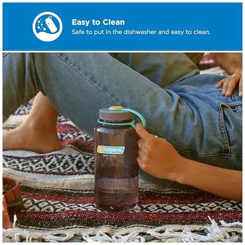 Nalgene 32 oz Wide Mouth Water Bottle, Aubergine | Heavy-Duty, Indestructible & Versatile thumbnail 3