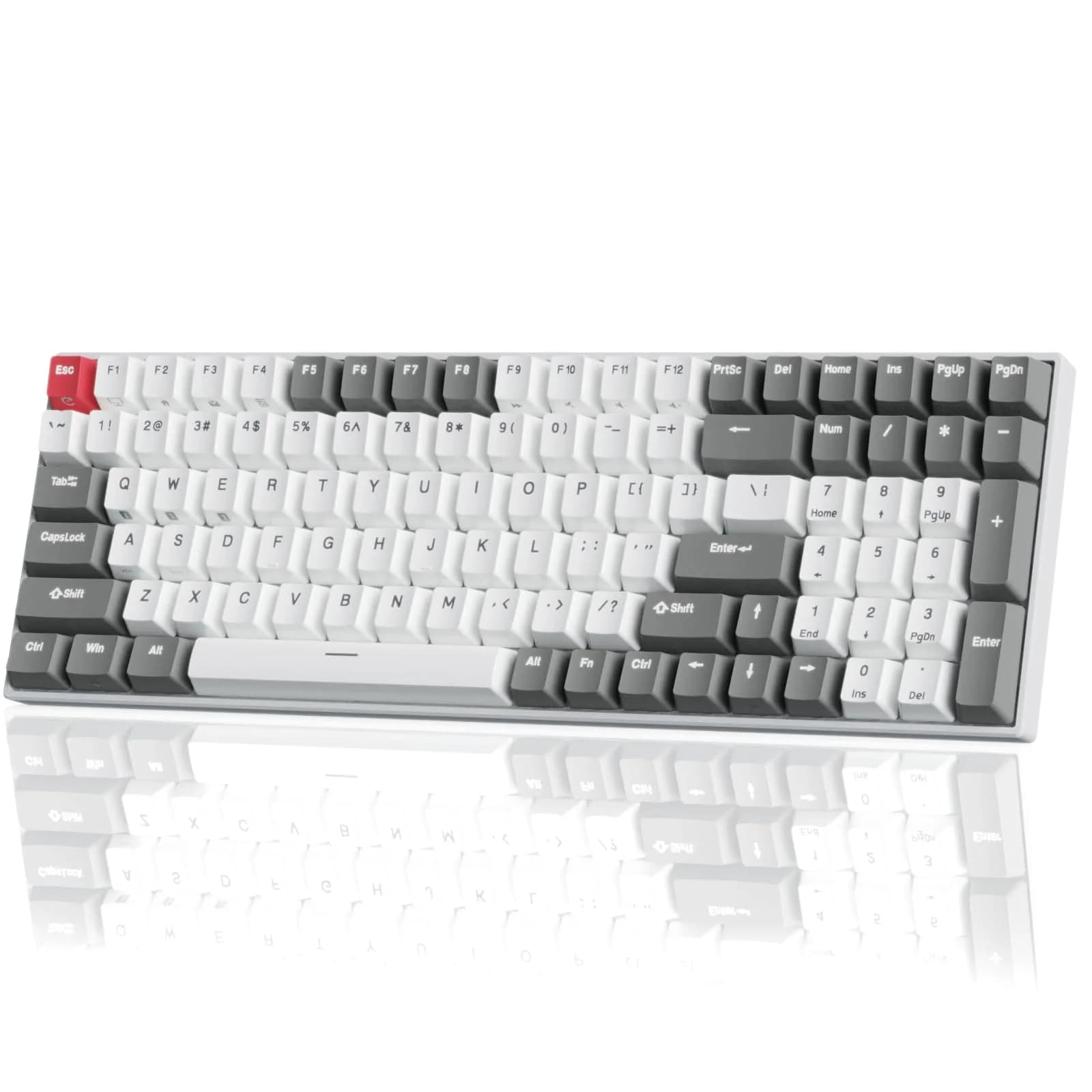 RK ROYAL KLUDGE RK100 Wireless Mechanical Keyboard RGB Backlit Bluetooth5.1/2.4G/Wired 96% Full Size 100-Key Hot Swappable Brown Switch Classic | Gaming Keyboard with Custom RGB — Classic