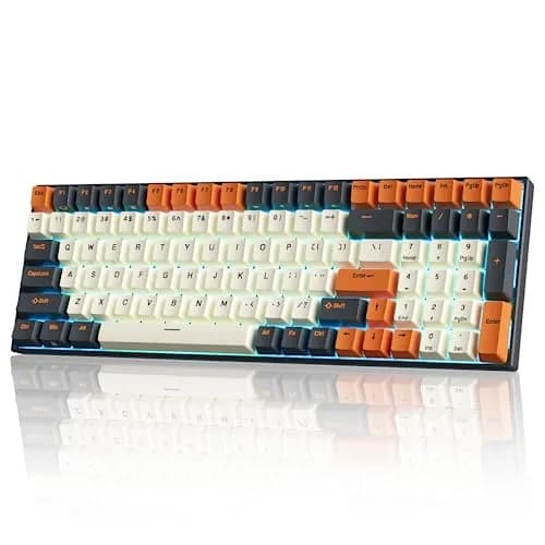 RK ROYAL KLUDGE RK100 Wireless Mechanical Keyboard RGB Backlit Bluetooth5.1/2.4G/Wired 96% Full Size 100-Key Hot Swappable Brown Switch Carbon | Gaming Keyboard with Custom RGB thumbnail 8