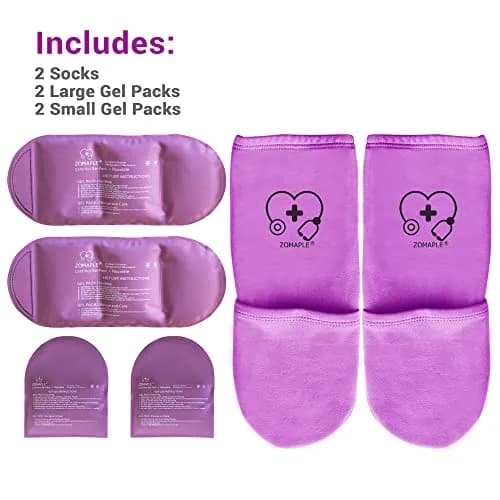 Zomaple Cold Therapy Socks with Gel Packs, Medium Purple | Targeted Relief for Neuropathy & Hot Feet thumbnail 4