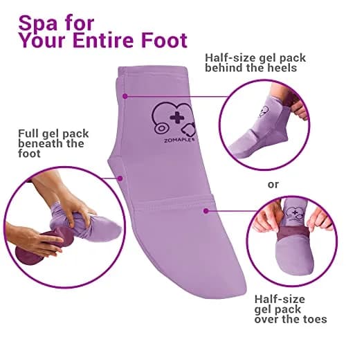 Zomaple Cold Therapy Socks with Gel Packs, Medium Purple | Targeted Relief for Neuropathy & Hot Feet thumbnail 5