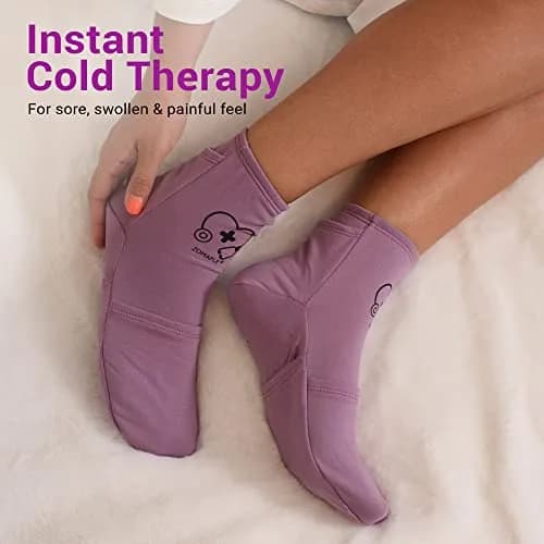 Zomaple Cold Therapy Socks with Gel Packs, Medium Purple | Targeted Relief for Neuropathy & Hot Feet thumbnail 3