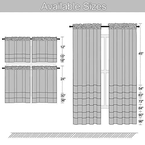 DONREN Sage Green 45 Inch Length Short Curtains for Boy's Room - Bedroom Blackout Thermal Insulated Curtain Panels with Rod Pocket thumbnail 7