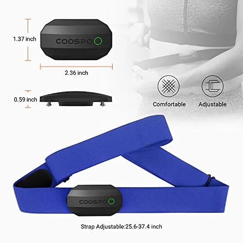 CooSpo H808S Heart Rate Monitor Chest Strap | ±1BPM Accurate, ANT+ BLE Dual Mode, IP67 Waterproof, 300H Battery thumbnail 5