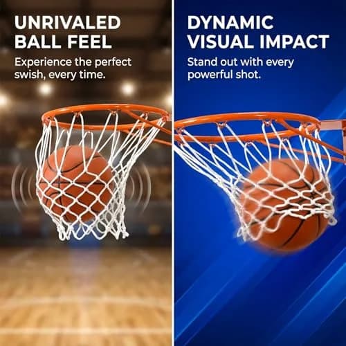 PSLER Basketball Net Replacement Outdoor - 22 Inch White Polyamide Fiber Net | Standard 12 Loop Rim Fit thumbnail 4