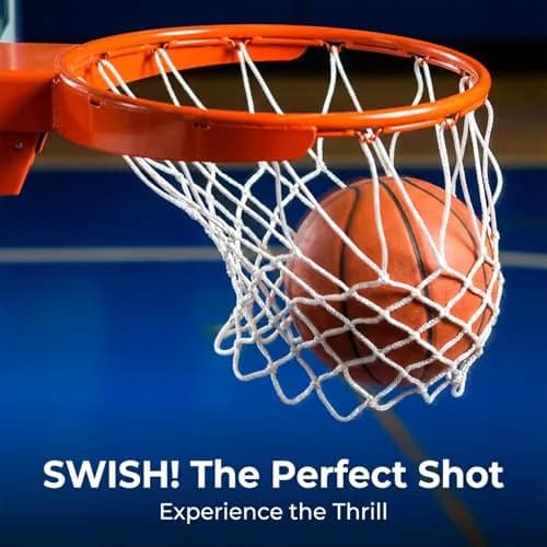 PSLER Basketball Net Replacement Outdoor - 22 Inch White Polyamide Fiber Net | Standard 12 Loop Rim Fit thumbnail 3