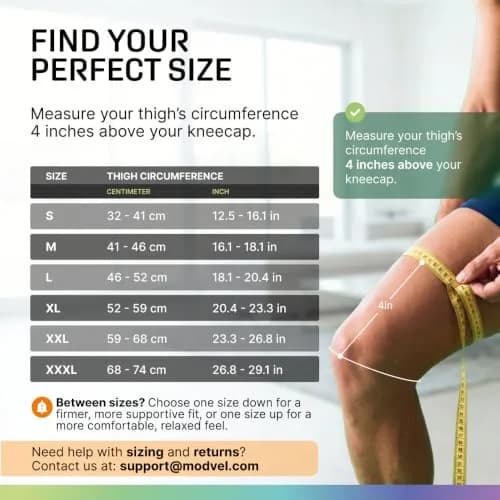 Modvel Compression Knee Brace for Women & Men - 2 Pack | Support for Knee Pain, Arthritis & Meniscus Tear, Breathable & Ergonomic Fit (70-120 chars) thumbnail 3