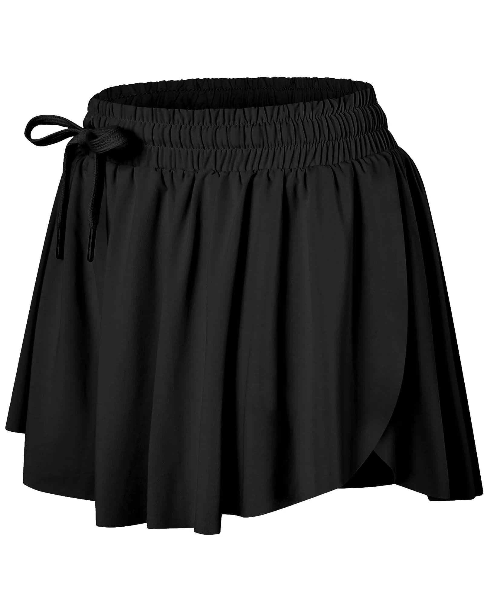 Wsirmet Butterfly Shorts for Women 2-in-1 Athletic Skorts with Pocket, 5cm (2in) Inseam | Moisture-Wicking & Quick-Dry for Gym & Running - main product image