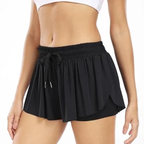 Wsirmet Butterfly Shorts for Women 2-in-1 Athletic Skorts with Pocket, 5cm (2in) Inseam | Moisture-Wicking & Quick-Dry for Gym & Running thumbnail 4