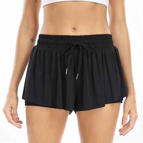 Wsirmet Butterfly Shorts for Women 2-in-1 Athletic Skorts with Pocket, 5cm (2in) Inseam | Moisture-Wicking & Quick-Dry for Gym & Running thumbnail 2