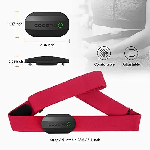CooSpo H808S Heart Rate Monitor Chest Strap | ANT+ BLE, IP67 Waterproof, 300H Battery thumbnail 5