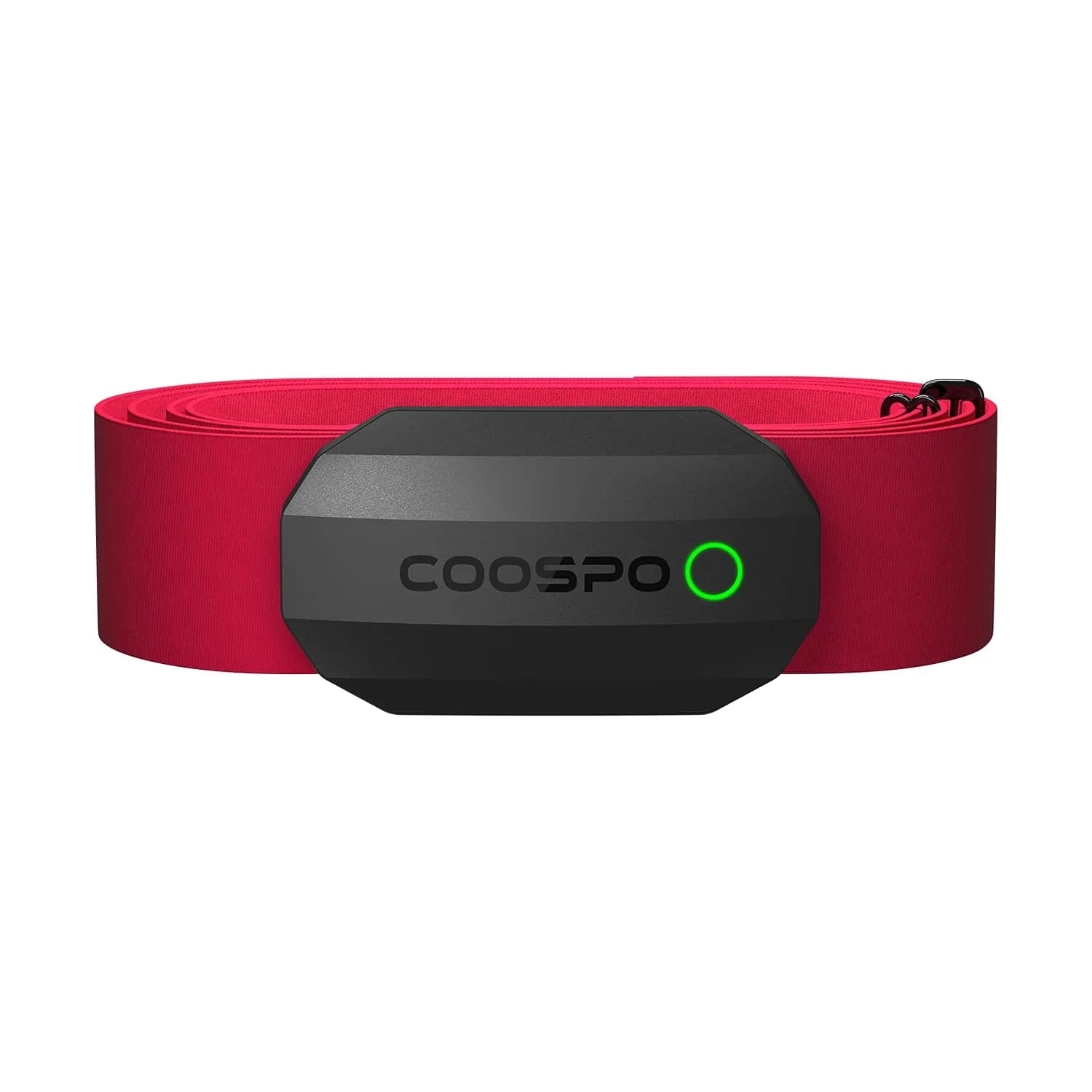 CooSpo H808S Heart Rate Monitor Chest Strap | ±1BPM Accurate, ANT+ BLE Dual Mode, IP67 Waterproof, 300H Battery — Black Red