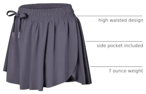 Wsirmet Butterfly Shorts for Women 2-in-1 Athletic Skorts with Pocket | High Waisted, Moisture-Wicking, Size Inclusive thumbnail 4