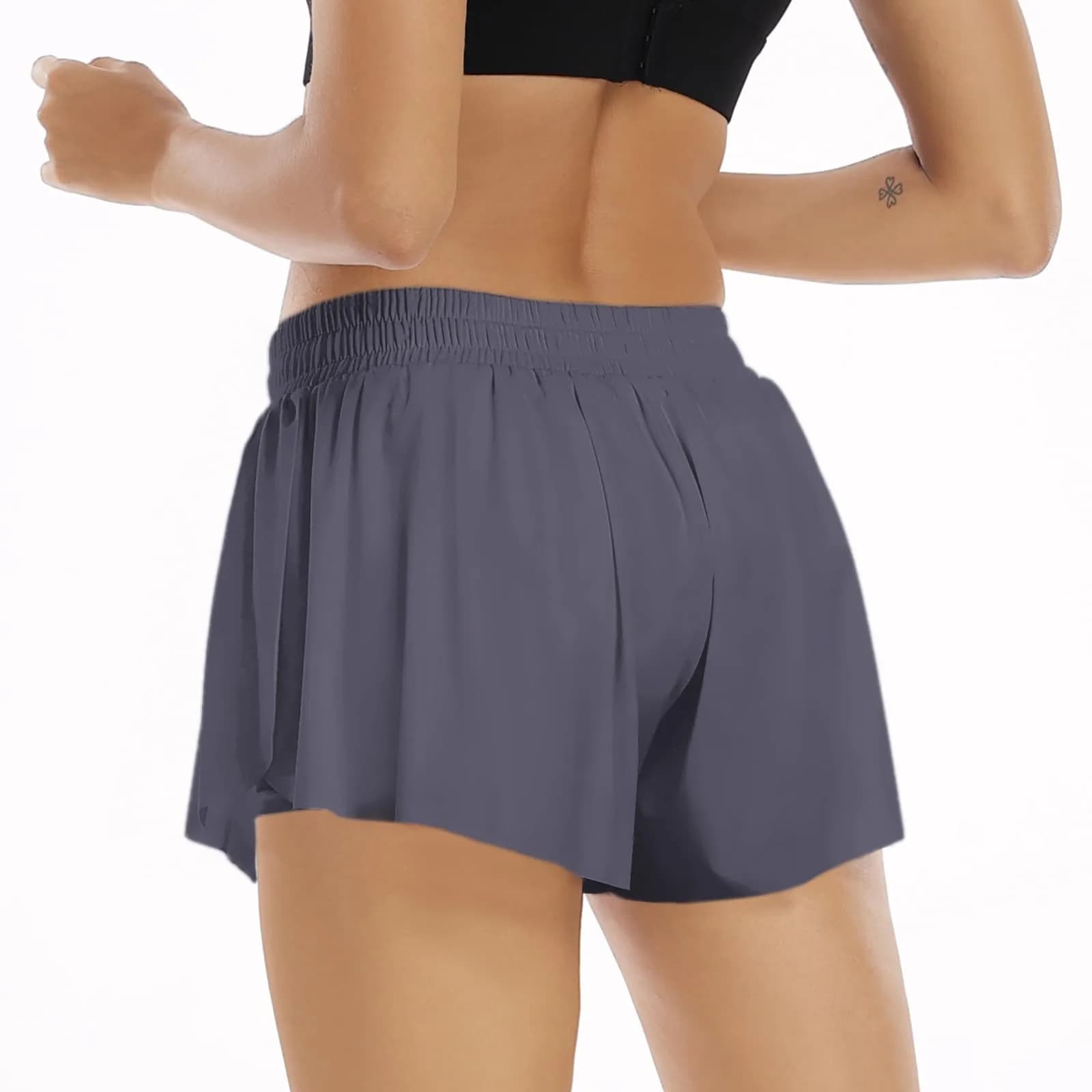 Wsirmet Butterfly Shorts for Women 2-in-1 Athletic Skorts with Pocket | High Waisted, Moisture-Wicking, Size Inclusive - view 7
