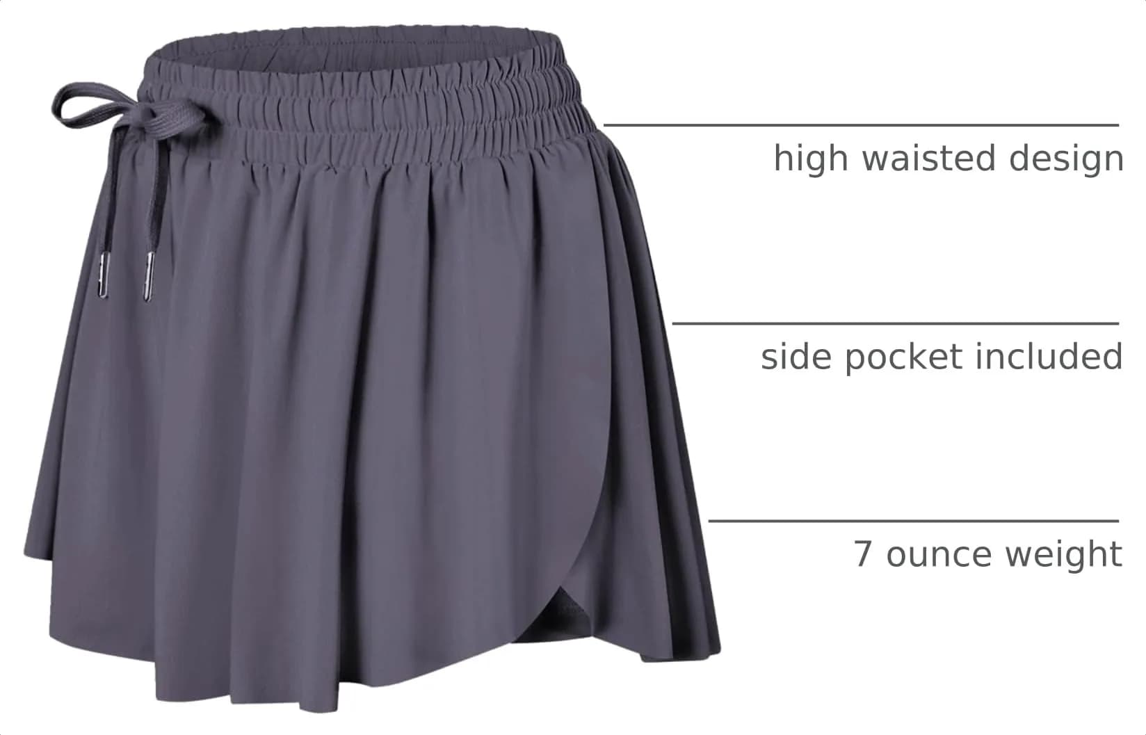Wsirmet Butterfly Shorts for Women 2-in-1 Athletic Skorts with Pocket | High Waisted, Moisture-Wicking, Size Inclusive - view 4