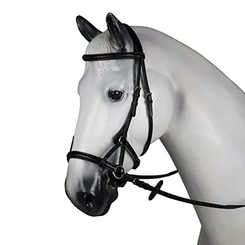 HORZE Denver Soft Leather Pony Side Pull Bitless Bridle | Web Reins Included - Black thumbnail 6