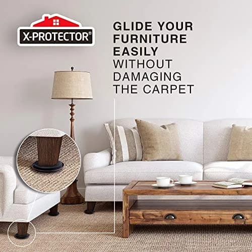 X-Protector Furniture Sliders for Carpet, 8 PCS 3 1/2" Moving Pads | Heavy Duty Carpet Glides for Easy Furniture Moving thumbnail 6
