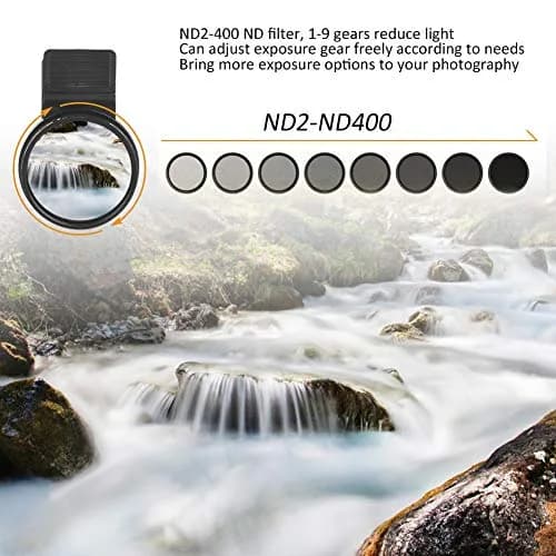 Bindpo Cellphone Filter ND2-400 37mm | Adjustable Neutral Density Filter for Mobile Phones thumbnail 2