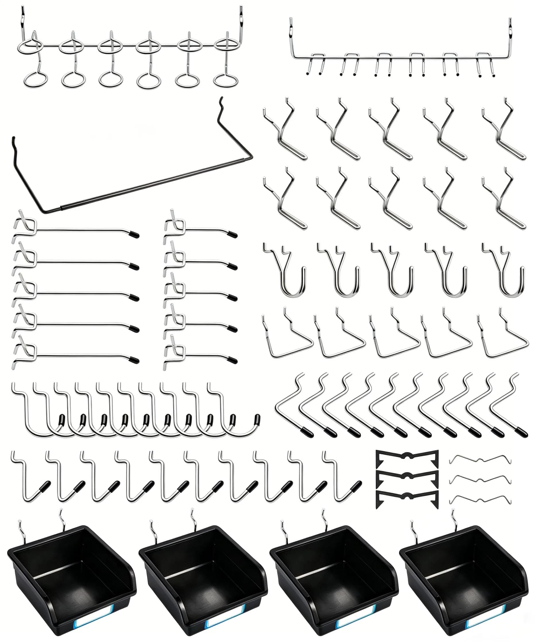 FRIMOONY 131-Piece Pegboard Hooks and Bins Set with Peg Locks | Organize Tools, Garage, Kitchen - main product image