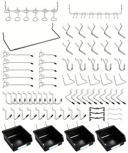 FRIMOONY 131-Piece Pegboard Hooks and Bins Set with Peg Locks | Organize Tools, Garage, Kitchen thumbnail 1